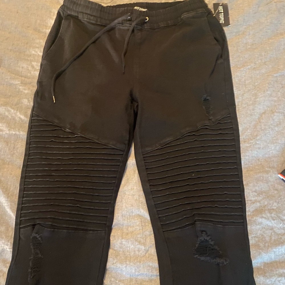 Hot topic black moto joggers.